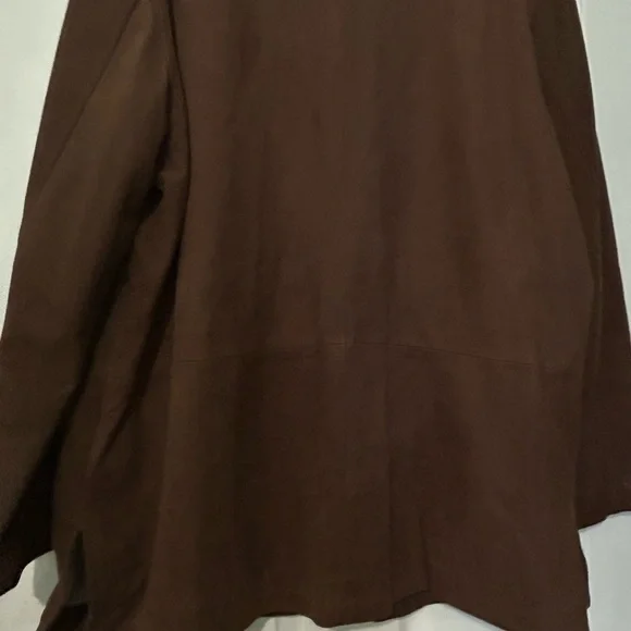 Robert Comstock Vertical Brown baby calf nubuck Leather  Jacket cl - Picture 14 of 17